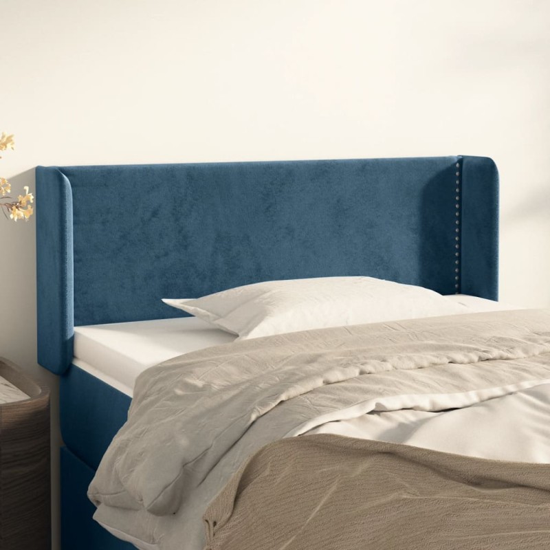vidaXL Testiera ad Orecchio Blu Scuro 103x16x78/88 cm in Velluto vidaXL Testiera ad Orecchio Blu Scuro 103x16x78/88 cm in Velluto