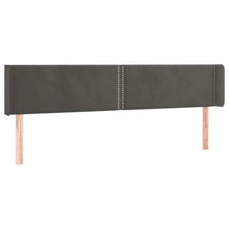 vidaXL Testiera ad Orecchio Grigio Scuro 163x16x78/88 cm in Velluto
