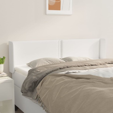 vidaXL Testiera ad Orecchio Bianca 147x16x78/88 cm in Similpelle