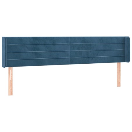 vidaXL Testiera ad Orecchio Blu Scuro 163x16x78/88 cm in Velluto