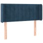 vidaXL Testiera ad Orecchio Blu Scuro 93x16x78/88 cm in Velluto