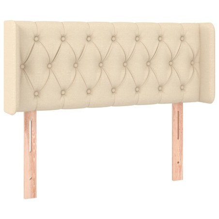 vidaXL Testiera ad Orecchio Crema 103x16x78/88 cm in Tessuto