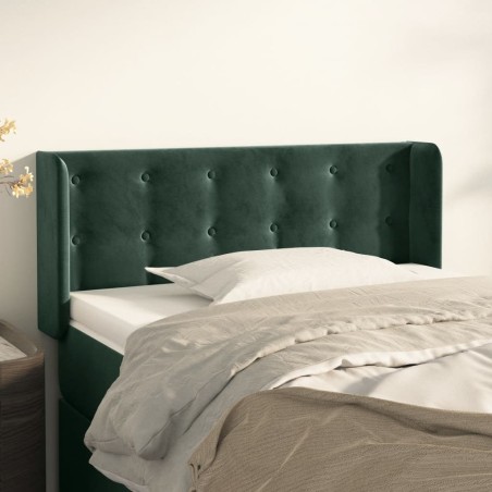 vidaXL Testiera ad Orecchio Verde Scuro 103x16x78/88 cm in Velluto