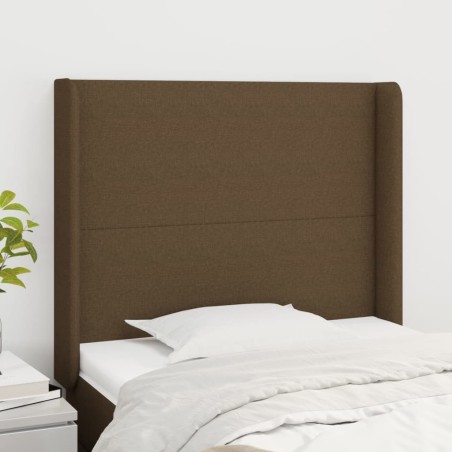 vidaXL Testiera ad Orecchio Marrone Scuro 93x16x118/128 cm in Tessuto