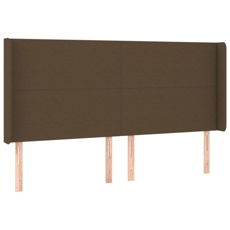 vidaXL Testiera ad Orecchio Marrone Scuro 163x16x118/128 cm in Tessuto