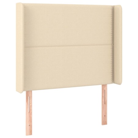 vidaXL Testiera ad Orecchio Crema 83x16x118/128 cm in Tessuto