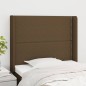 vidaXL Testiera ad Orecchio Marrone Scuro 93x16x118/128 cm in Tessuto vidaXL Testiera ad Orecchio Marrone Scuro 93x16x118/128 cm in Tessuto