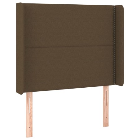 vidaXL Testiera ad Orecchio Marrone Scuro 93x16x118/128 cm in Tessuto