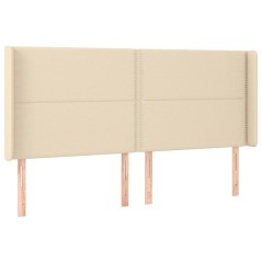 vidaXL Testiera ad Orecchio Crema 203x23x118/128 cm in Tessuto