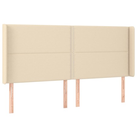 vidaXL Testiera ad Orecchio Crema 203x23x118/128 cm in Tessuto