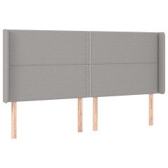 vidaXL Testiera ad Orecchio Grigio Chiaro 163x16x118/128 cm in Tessuto
