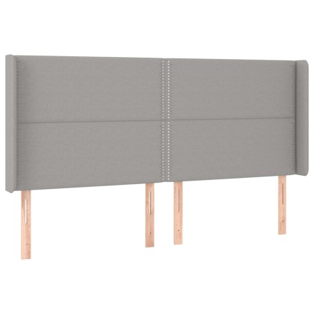 vidaXL Testiera ad Orecchio Grigio Chiaro 163x16x118/128 cm in Tessuto