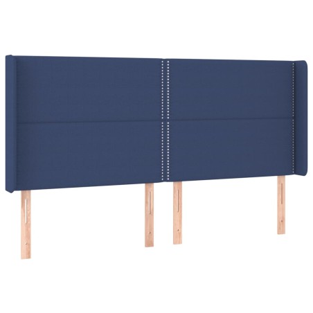 vidaXL Testiera ad Orecchio Blu 163x16x118/128 cm in Tessuto