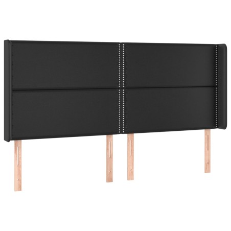 vidaXL Testiera ad Orecchio Nera 203x16x118/128 cm in Similpelle