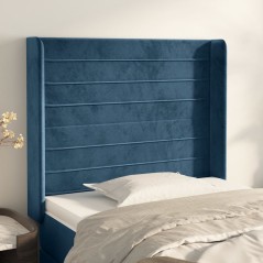 vidaXL Testiera ad Orecchio Blu Scuro 83x16x118/128 cm in Velluto