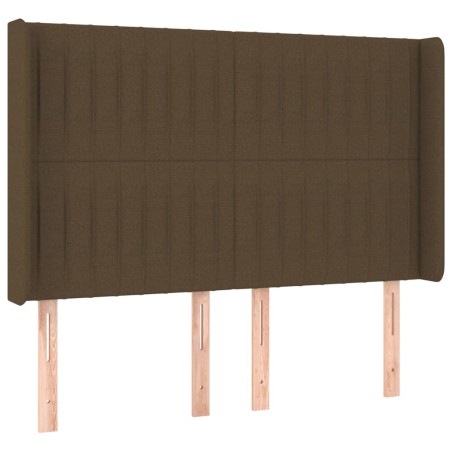 vidaXL Testiera ad Orecchio MarroneScuro147x16x118/128cm inTessuto