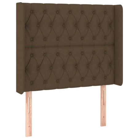 vidaXL Testiera ad Orecchio Marrone Scuro 93x16x118/128 cm in Tessuto