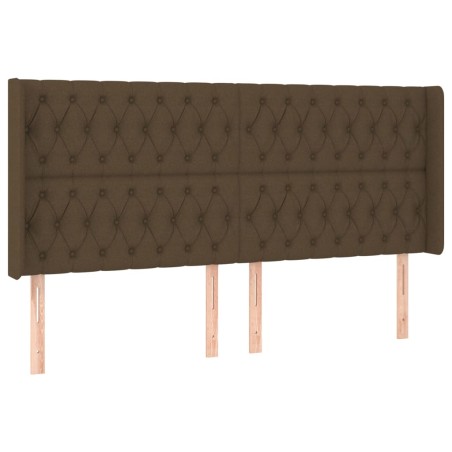 vidaXL Testiera ad Orecchio Marrone Scuro 203x16x118/128 cm in Tessuto