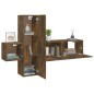 vidaXL Set Mobili Porta TV 3 pz Rovere Fumo in Legno Multistrato vidaXL Set Mobili Porta TV 3 pz Rovere Fumo in Legno Multistrato