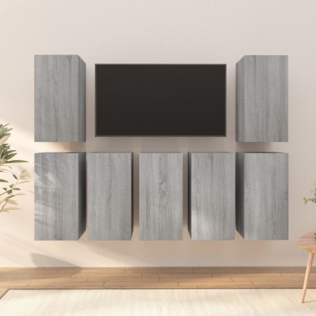 vidaXL Mobili TV 7 pz Grigio Sonoma 30,5x30x60 cm in Legno Multistrato