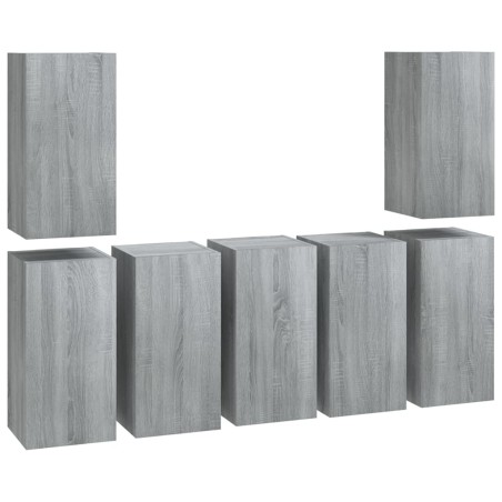 vidaXL Mobili TV 7 pz Grigio Sonoma 30,5x30x60 cm in Legno Multistrato