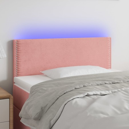 vidaXL Testiera a LED Rosa 100x5x78/88 cm in Velluto