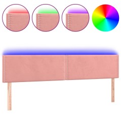vidaXL Testiera a LED Rosa 160x5x78/88 cm in Velluto
