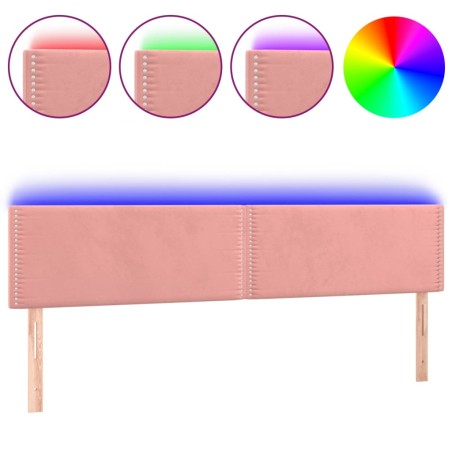 vidaXL Testiera a LED Rosa 160x5x78/88 cm in Velluto