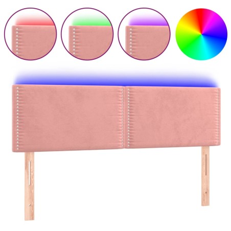 vidaXL Testiera a LED Rosa 144x5x78/88 cm in Velluto