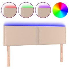 vidaXL Testiera Cappuccino a LED 144x5x78/88 cm in Similpelle