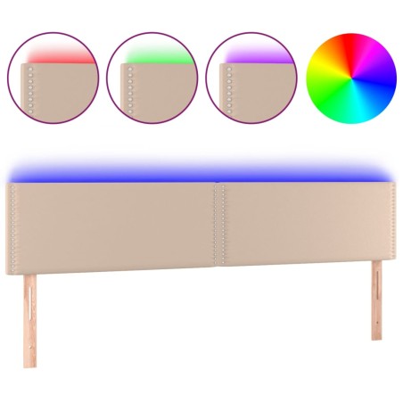 vidaXL Testiera Cappuccino a LED 160x5x78/88 cm in Similpelle