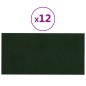 Pannelli Murali 12 pz Verde Scuro 60x30 cm in Velluto 2,16 m² Pannelli Murali 12 pz Verde Scuro 60x30 cm in Velluto 2,16 m²