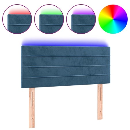 vidaXL Testiera a LED Blu Scuro 100x5x78/88 cm in Velluto