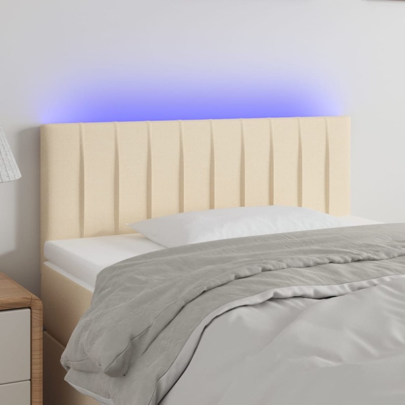 vidaXL Testiera a LED Crema 80x5x78/88 cm in Tessuto vidaXL Testiera a LED Crema 80x5x78/88 cm in Tessuto