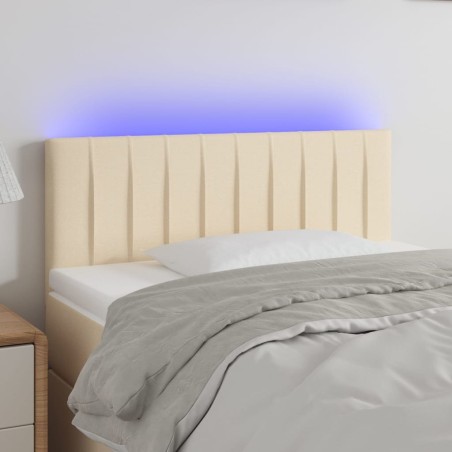 vidaXL Testiera a LED Crema 80x5x78/88 cm in Tessuto