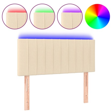 vidaXL Testiera a LED Crema 80x5x78/88 cm in Tessuto