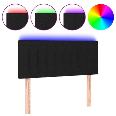 vidaXL Testiera a LED Nera 90x5x78/88 cm in Tessuto
