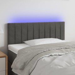 vidaXL Testiera a LED Grigio Scuro 80x5x78/88 cm in Velluto 