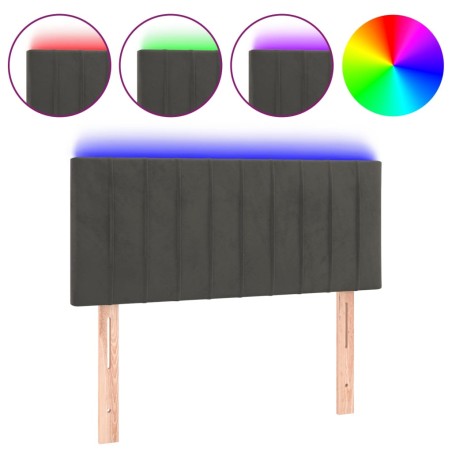 vidaXL Testiera a LED Grigio Scuro 80x5x78/88 cm in Velluto 
