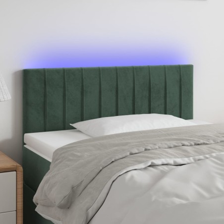 vidaXL Testiera a LED Verde Scuro 80x5x78/88 cm in Velluto