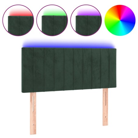vidaXL Testiera a LED Verde Scuro 100x5x78/88 cm in Velluto