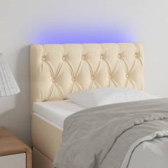 vidaXL Testiera a LED Crema 80x7x78/88 cm in Tessuto