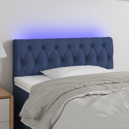 vidaXL Testiera a LED Blu 100x7x78/88 cm in Tessuto