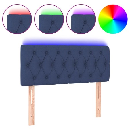 vidaXL Testiera a LED Blu 100x7x78/88 cm in Tessuto