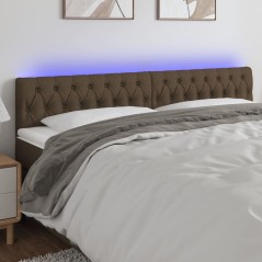 vidaXL Testiera a LED Marrone Scuro 200x7x78/88 cm in Tessuto