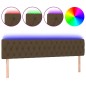 vidaXL Testiera a LED Marrone Scuro 200x7x78/88 cm in Tessuto