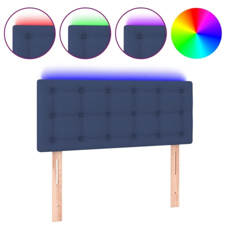 vidaXL Testiera a LED Blu 100x5x78/88 cm in Tessuto