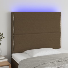 vidaXL Testiera a LED Marrone Scuro 90x5x118/128 cm in Tessuto