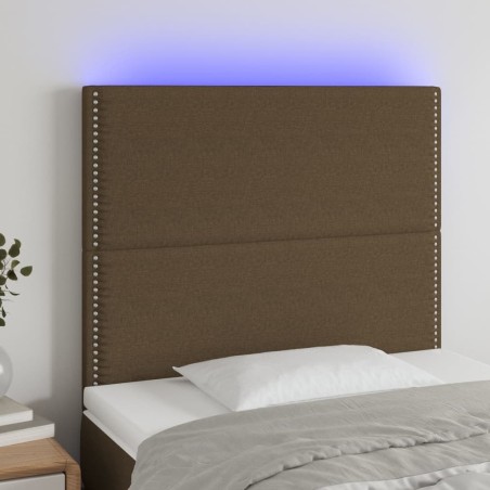 vidaXL Testiera a LED Marrone Scuro 90x5x118/128 cm in Tessuto