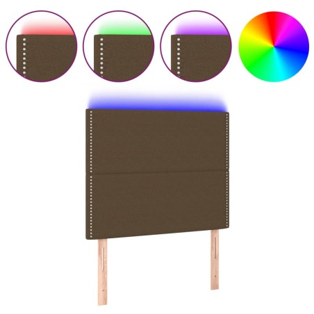 vidaXL Testiera a LED Marrone Scuro 90x5x118/128 cm in Tessuto